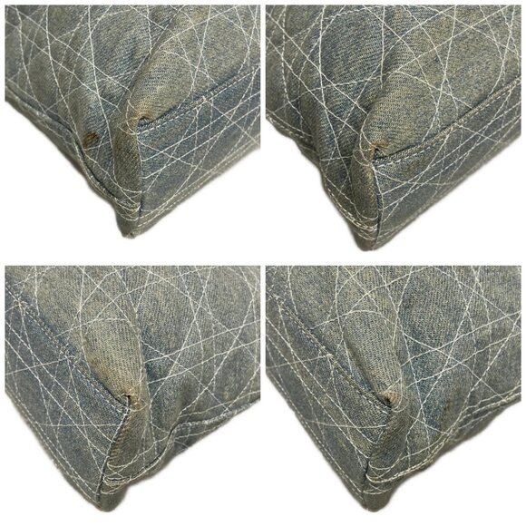 Auth DIOR/ChristianDior Lady Dior Light Blue Denim Tote Bag - Picture 16 of 16